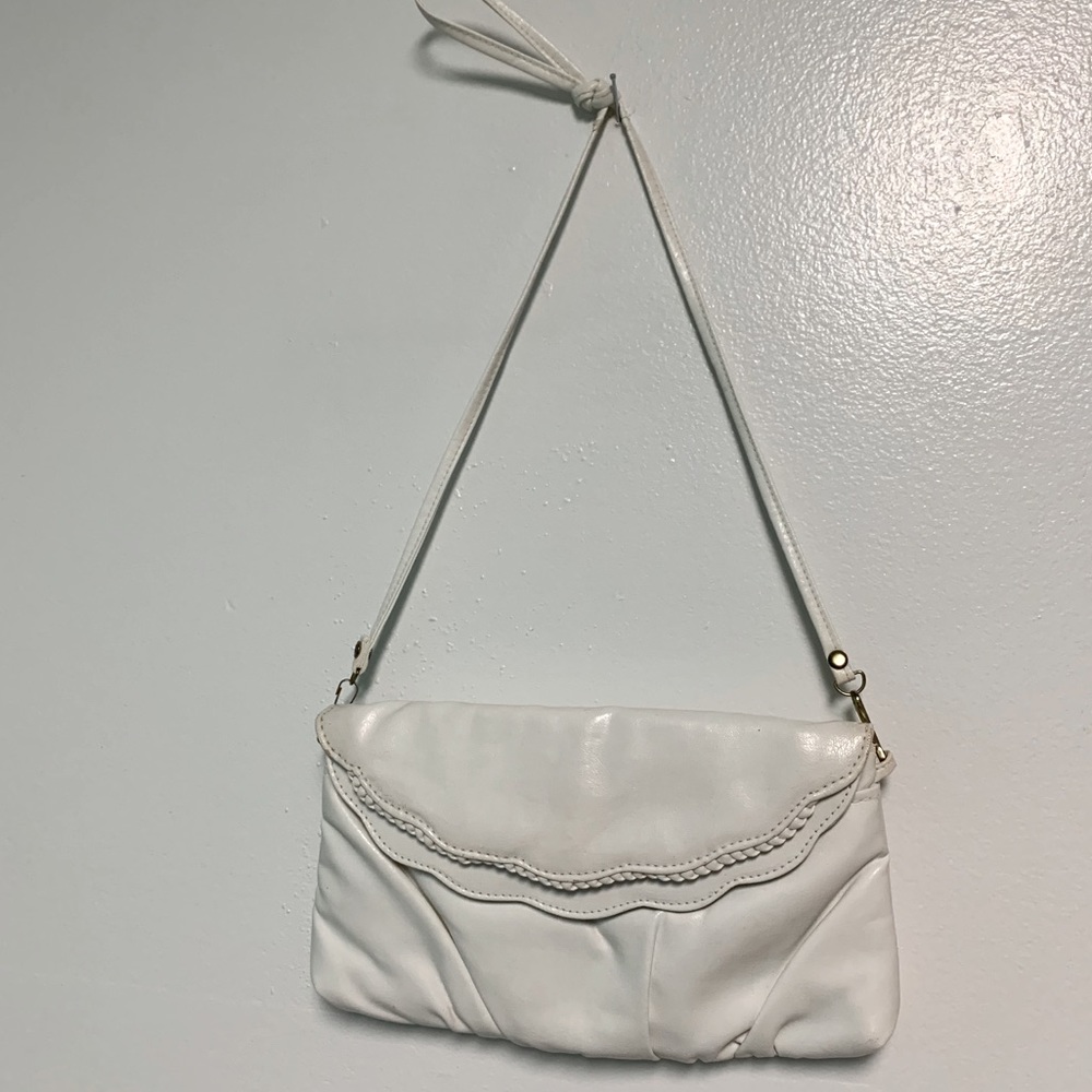 Mark Lifey White Vintage Side Satchel/Purse